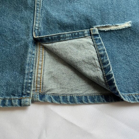 NWT FRANK & OAK DISTRESSED DENIM MINI SKIRT - 29 - Picture 7 of 9